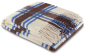 Preview: Biederlack Fransenplaid mit Alpaka 'Arctic Check' 130 x 170 cm Beige